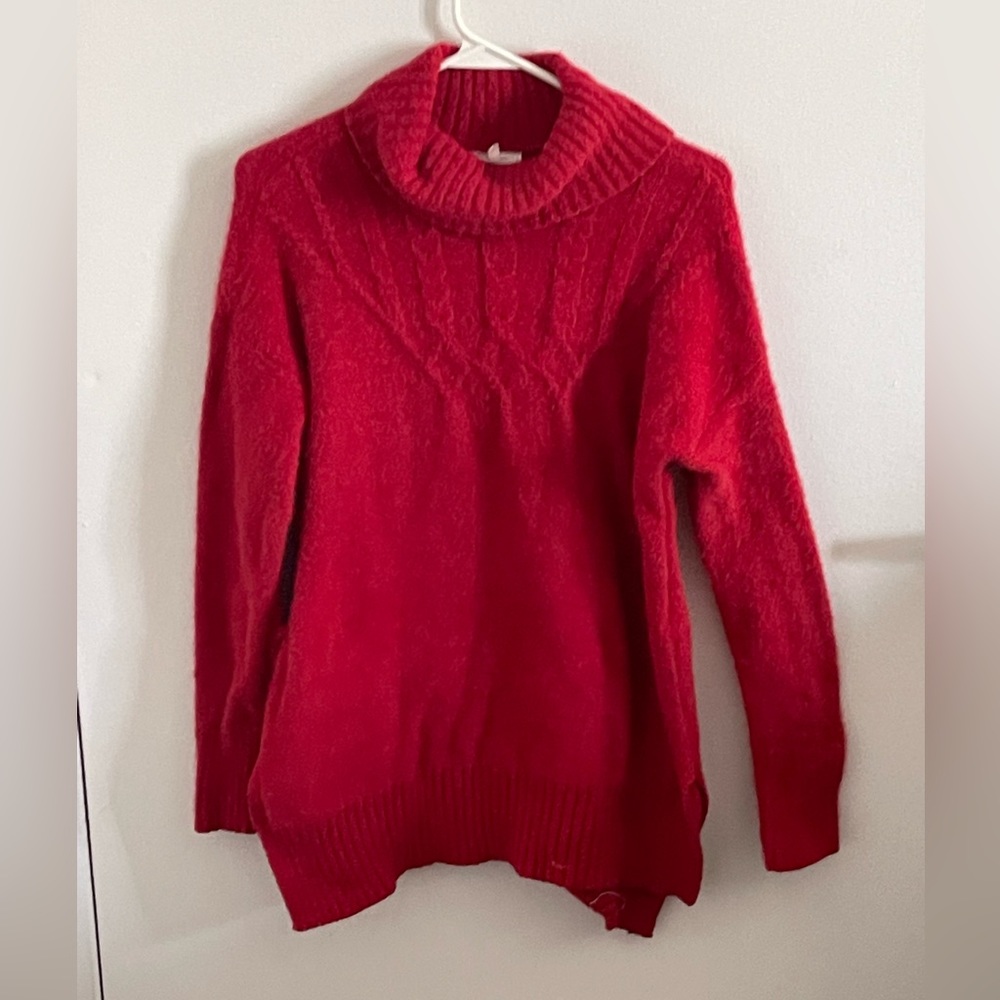 Red Turtleneck Sweater / Red